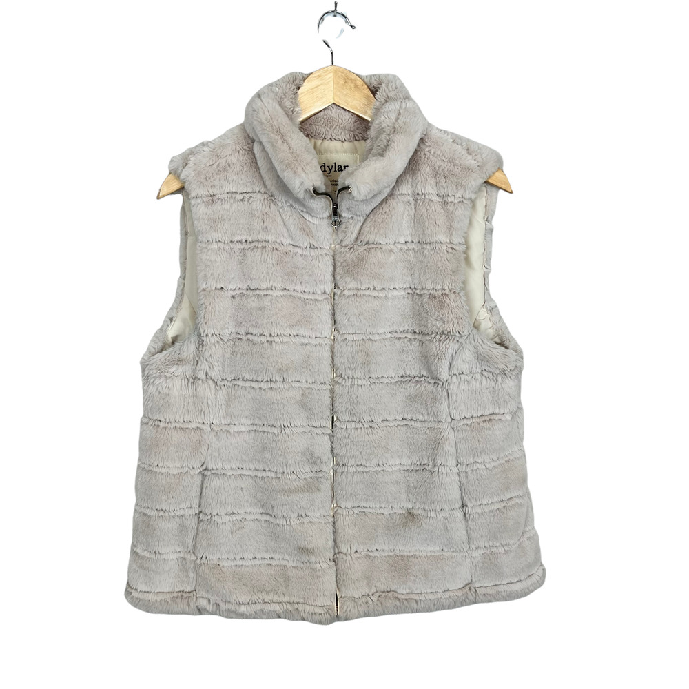 Anthropologie Dylan Los Angeles Faux Fur Love Vest Cream Size XL